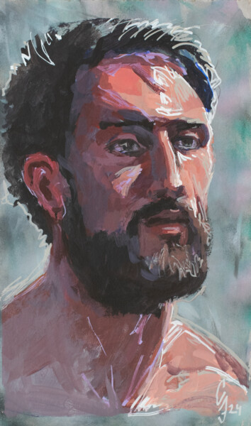 Pittura intitolato "Portrait of Marco" da Sergey Sovkov, Opera d'arte originale, Acrilico