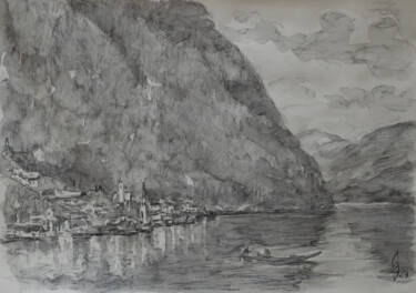 Drawing titled "City on the water.…" by Sergey Sovkov, Original Artwork, Pencil