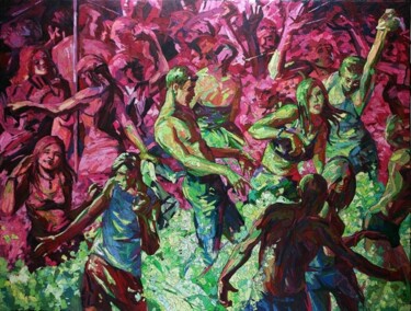 Malerei mit dem Titel "Foam party (the lef…" von Sergey Sovkov, Original-Kunstwerk, Öl