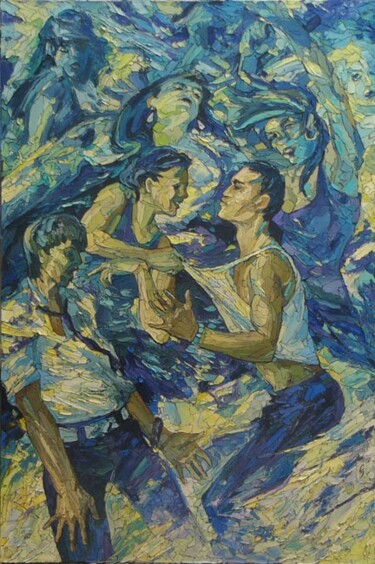 Painting titled "Kiss" by Sergey Sovkov, Original Artwork, Oil