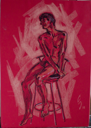 Tekening getiteld "Sketching №6" door Sergey Sovkov, Origineel Kunstwerk, Pastel