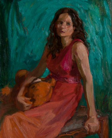 Painting titled "Etude. Ksenia." by Sergey Sovkov, Original Artwork, Oil