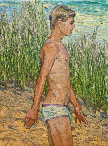 Painting titled "Bather" by Sergey Sovkov, Original Artwork, Oil