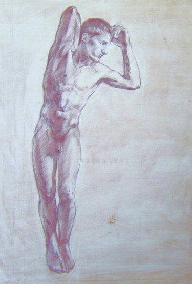 Disegno intitolato "Nude model. Yegor" da Sergey Sovkov, Opera d'arte originale, Pastello