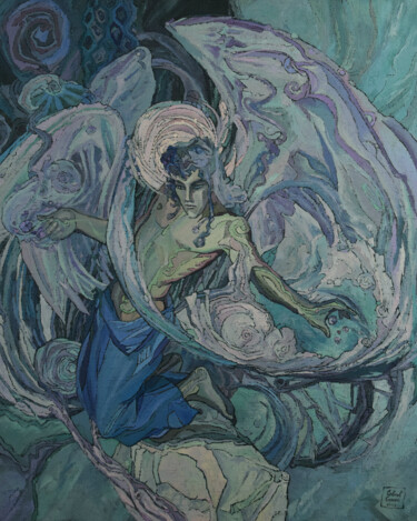 Malerei mit dem Titel "Pearlescent Angel" von Sergey Sovkov, Original-Kunstwerk, Öl