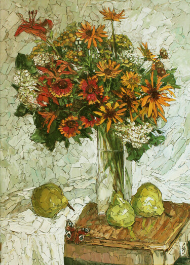 Картина под названием "Summer Bouquet" - Sergey Sovkov, Подлинное произведение искусства, Масло