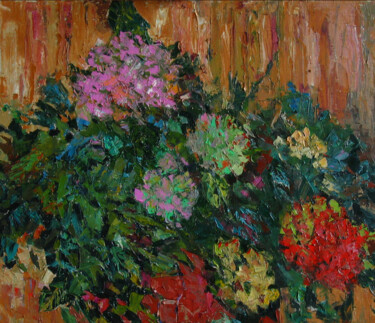 Painting titled "Hydrangea" by Sergey Sovkov, Original Artwork, Oil
