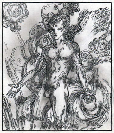 Drawing titled "Angel" by Sergey Sovkov, Original Artwork, Ink