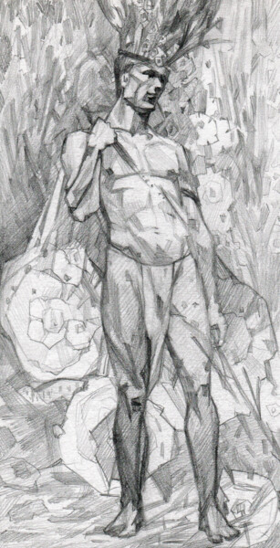 Drawing titled "Mining" by Sergey Sovkov, Original Artwork, Ink