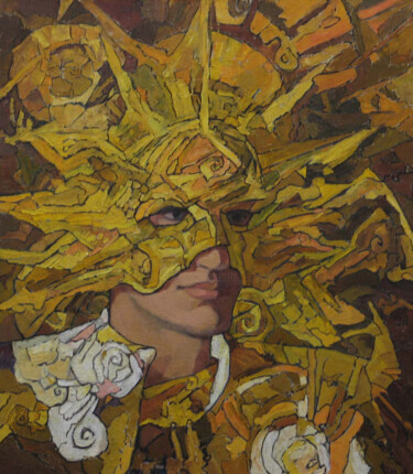 Painting titled "Golden mask" by Sergey Sovkov, Original Artwork, Oil