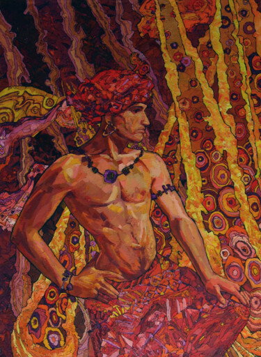 Peinture intitulée "Seller saffron" par Sergey Sovkov, Œuvre d'art originale, Huile