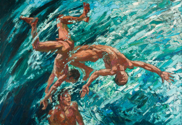 Pittura intitolato "Wave" da Sergey Sovkov, Opera d'arte originale, Olio