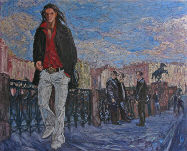 Painting titled "Dude" by Sergey Sovkov, Original Artwork, Oil