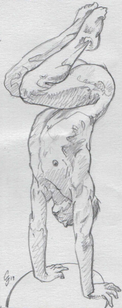 Drawing titled "Circus actor" by Sergey Sovkov, Original Artwork, Pencil