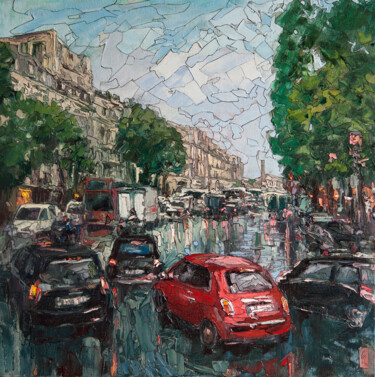 Malarstwo zatytułowany „Streets of Paris” autorstwa Sergey Sovkov, Oryginalna praca, Olej