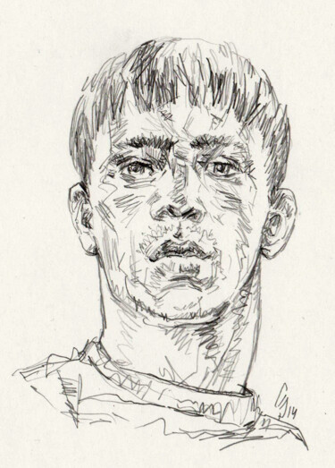 Drawing titled "George" by Sergey Sovkov, Original Artwork, Pencil