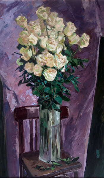 Ζωγραφική με τίτλο "39 Roses" από Sergey Sovkov, Αυθεντικά έργα τέχνης, Λάδι