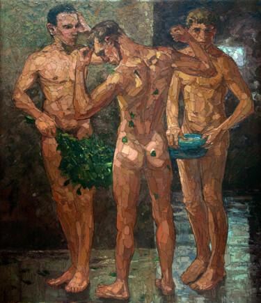Painting titled "Trinity. Bath" by Sergey Sovkov, Original Artwork, Oil