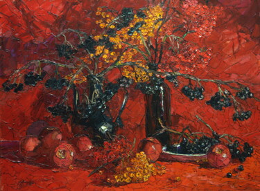 Painting titled "Still life with Aro…" by Sergey Sovkov, Original Artwork, Oil
