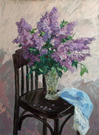 Картина под названием "Bouquet of lilacs" - Sergey Sovkov, Подлинное произведение искусства, Масло