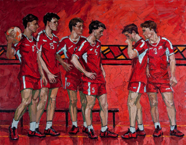 Painting titled "Team" by Sergey Sovkov, Original Artwork
