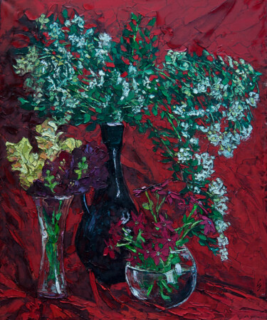 Peinture intitulée "Summer Bouquet on r…" par Sergey Sovkov, Œuvre d'art originale, Huile