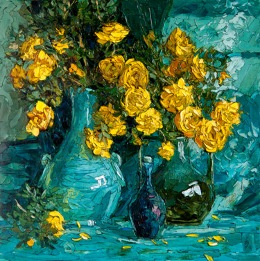 Painting titled "Yellow roses" by Sergey Sovkov, Original Artwork