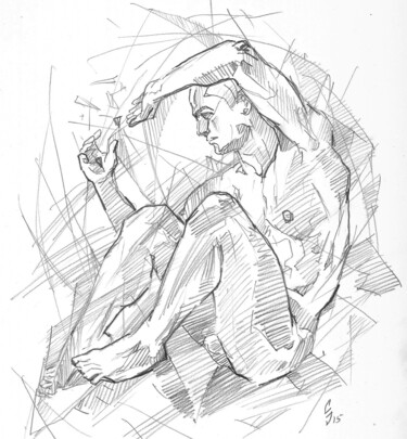 Zeichnungen mit dem Titel "Erwin" von Sergey Sovkov, Original-Kunstwerk, Bleistift