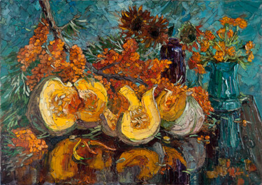 Painting titled "Pumpkin and Sea Buc…" by Sergey Sovkov, Original Artwork, Oil