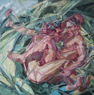 Painting titled "Romp in the Grass" by Sergey Sovkov, Original Artwork