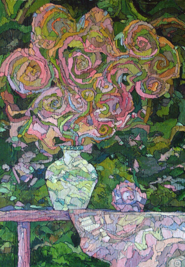 Peinture intitulée "Roses of June" par Sergey Sovkov, Œuvre d'art originale, Huile