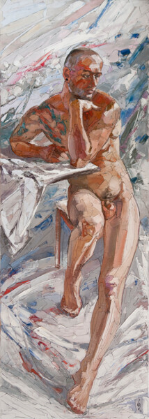 Painting titled "Thinker" by Sergey Sovkov, Original Artwork