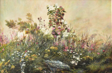 Peinture intitulée "Motley grass" par Sergey Suslov, Œuvre d'art originale, Huile Monté sur Châssis en bois