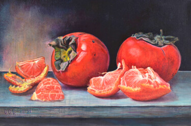 Painting titled "Fruit delight" by Sergey Suslov, Original Artwork, Oil Mounted on Wood Stretcher frame