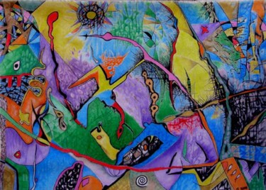Картина под названием "Abstract composition" - Sergey Uvarov, Подлинное произведение искусства, Масло