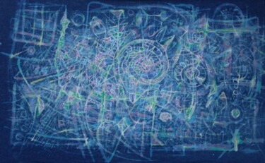 Картина под названием "Denim abstraction" - Sergey Uvarov, Подлинное произведение искусства, Масло
