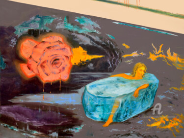 Картина под названием "Golden Move" - Sergey Lutsenko, Подлинное произведение искусства, Масло Установлен на Деревянная рама…