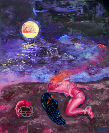 Malerei mit dem Titel "American Sport" von Sergey Lutsenko, Original-Kunstwerk, Öl