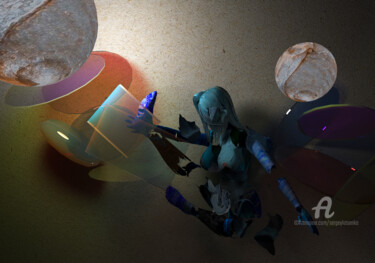 Arte digital titulada "C.R.E.A.M." por Sergey Lutsenko, Obra de arte original, Modelado 3D Montado en Bastidor de camilla de…