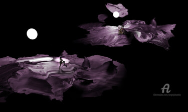 Digitale Kunst getiteld "Galaxy's Edge" door Sergey Lutsenko, Origineel Kunstwerk, 3D-modellering Gemonteerd op Frame voor h…