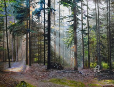 Painting titled "Forgotten trails" by Sergey Lutsenko, Original Artwork, Oil
