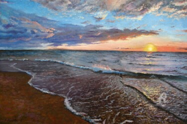 Painting titled "Sea breeze" by Sergey Lutsenko, Original Artwork, Oil