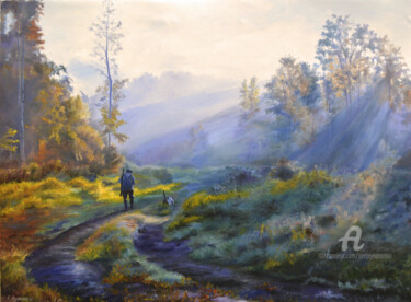 Painting titled "Оpen season" by Sergey Lutsenko, Original Artwork, Oil