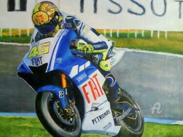 Painting titled "Vale Rossi" by Sergey Lutsenko, Original Artwork, Oil