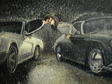 Painting titled "Goodbye kiss" by Sergey Lutsenko, Original Artwork, Oil