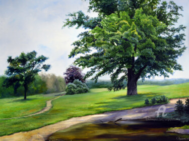 Painting titled "A walk in the park" by Sergey Lutsenko, Original Artwork