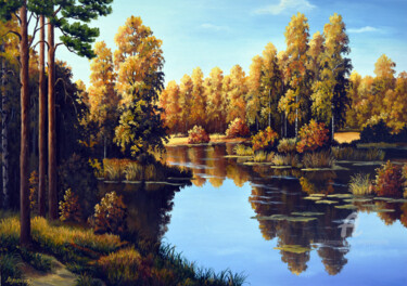Painting titled "Аutumn Gold" by Sergey Lutsenko, Original Artwork