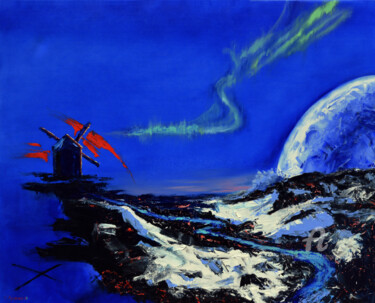 Painting titled "Cosmic phantasmagor…" by Sergey Lutsenko, Original Artwork, Oil