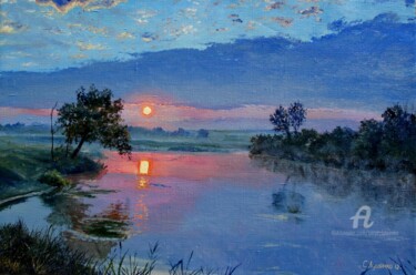 Peinture intitulée "Quiet evening" par Sergey Lutsenko, Œuvre d'art originale, Huile