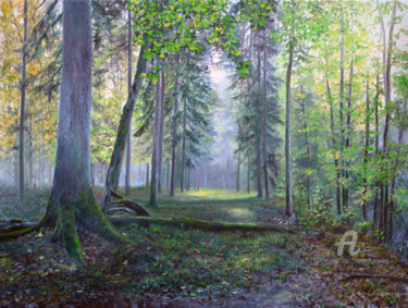 Pintura intitulada "Open woods" por Sergey Lutsenko, Obras de arte originais